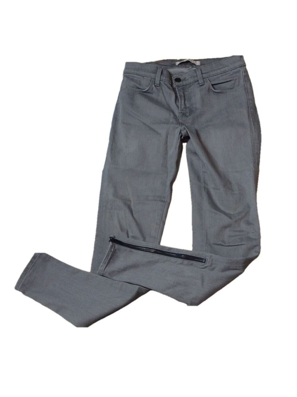 J BRAND Gotham Gray Zipped Ankle Jeans 26 -